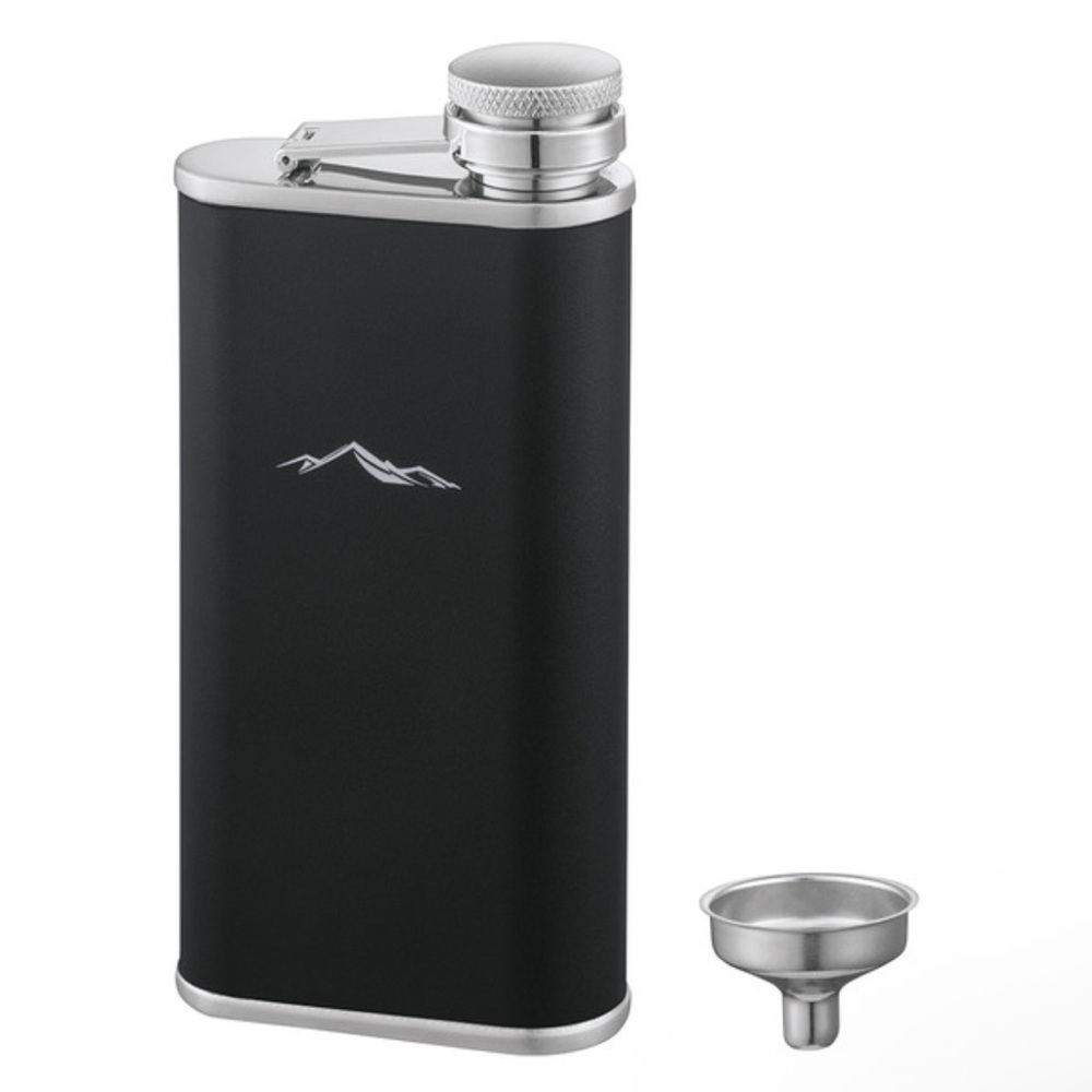 Adventuridge Stainless Steel Black‎ Flask and Funnel Set